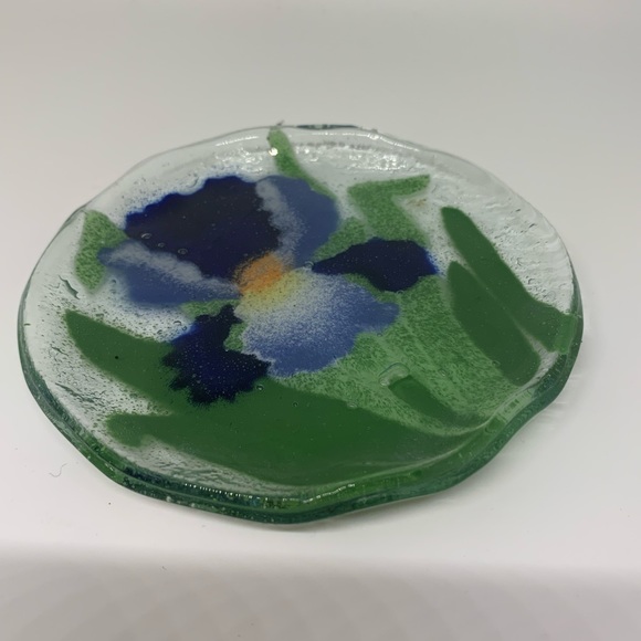 Set of 6 FUSED GLASS FLORAL COASTERS - Picture 7 of 9